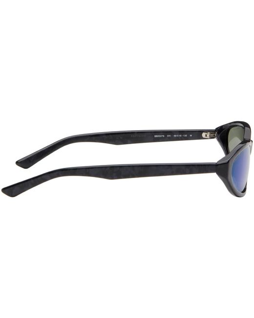 Balenciaga Black Neo Round Oval Sunglasses