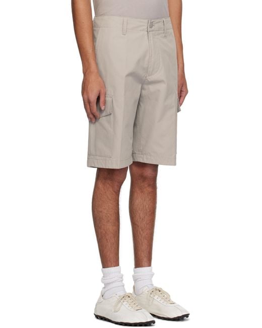 メンズ Stone Island グレー Weatherproof Ghost コットン キャンバス ショートパンツ Natural