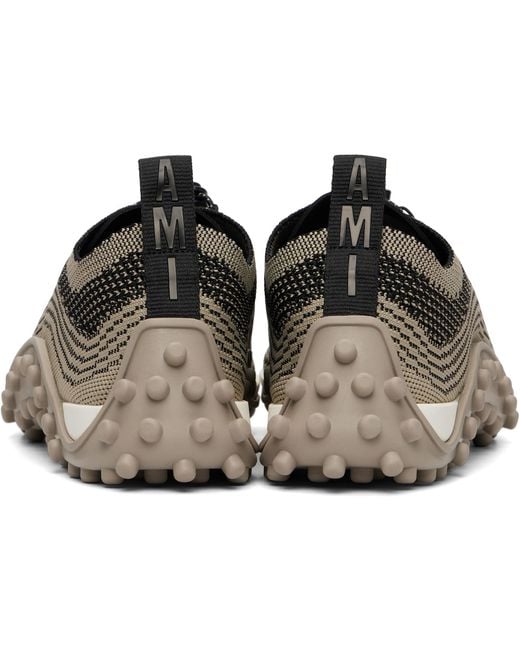 AMI Black Mirage Knit Sneakers for men