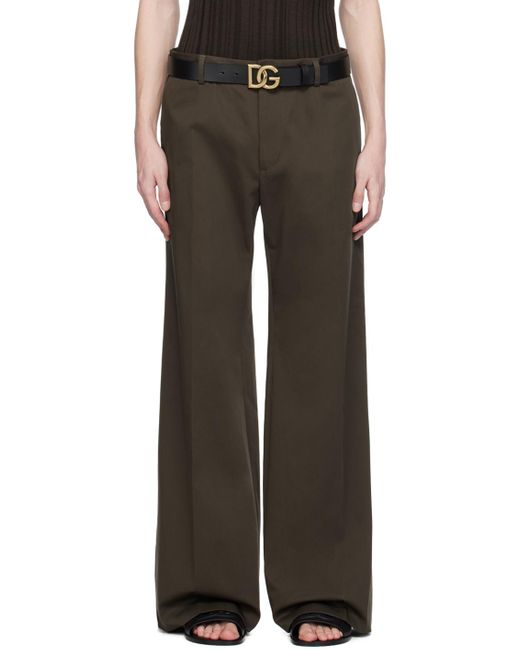 Pantalon ajusté brun Dolce & Gabbana pour homme en coloris Black