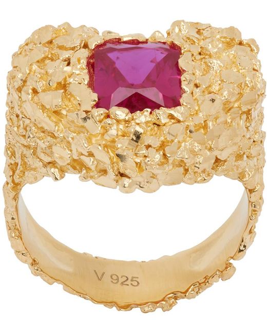 Bague vc032 dorée à rubis taille émeraude Veneda Carter pour homme en coloris Metallic