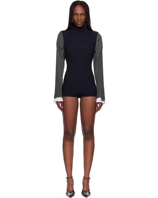 Jean Paul Gaultier Black 'The Bi-Material Suit' Romper