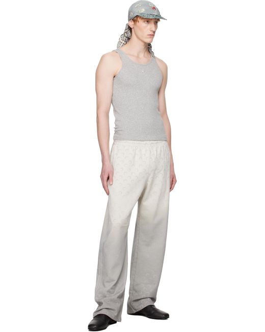 MARINE SERRE Black Organic Cotton Rib Tank Top for men