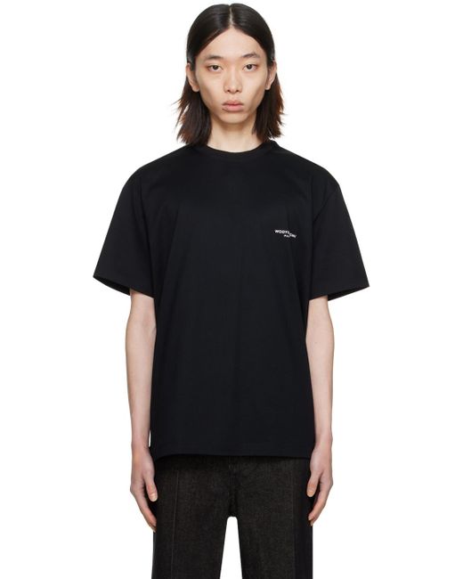 Wooyoungmi Black Square Label T-shirt for men