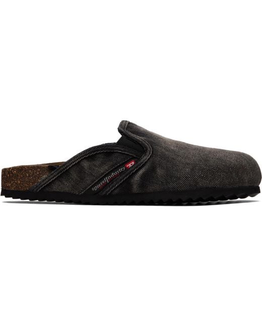 DIESEL Black D-Woodstock Slip-On Loafers for men