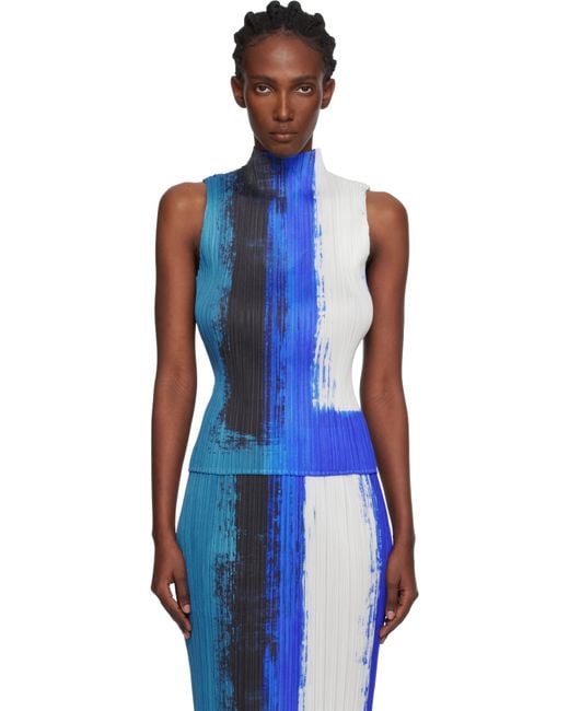 Pleats Please Issey Miyake Blue Jump Top