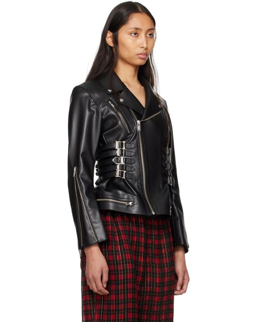 Undercover Black Uc1E1207 Faux-Leather Biker Jacket
