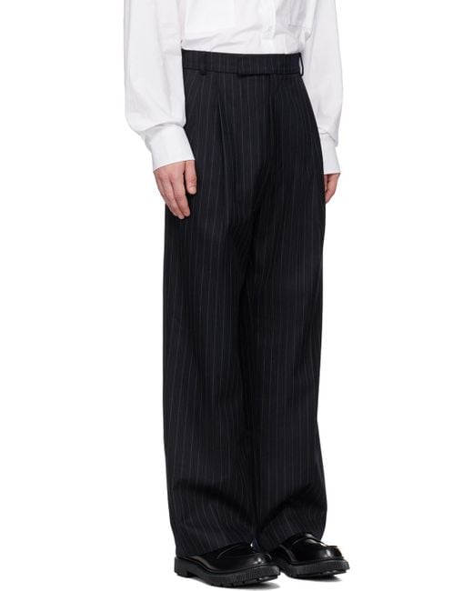 Frankie Shop Black Pinstripe Beo Trousers for men