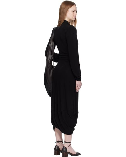 Robe Longue Noire À Col En V Lemaire en coloris Black