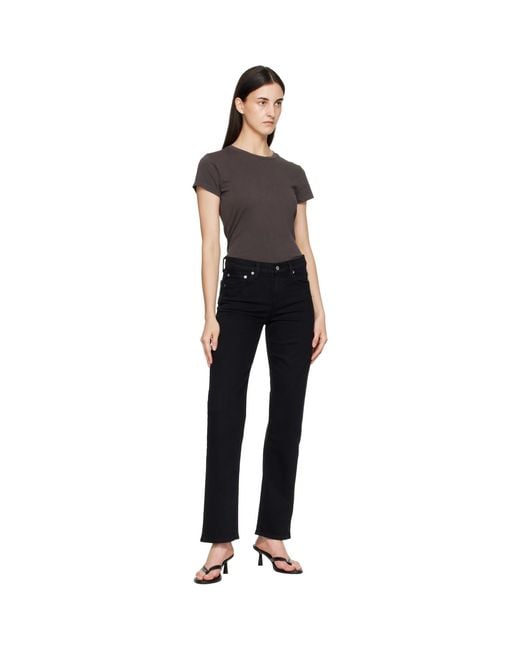 Agolde Black Low Rise Slim Jeans