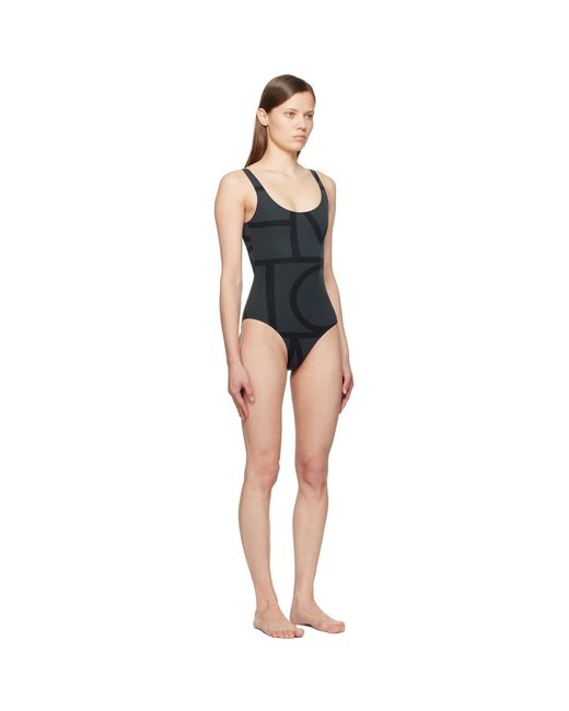 Totême Black Monogram Swimsuit