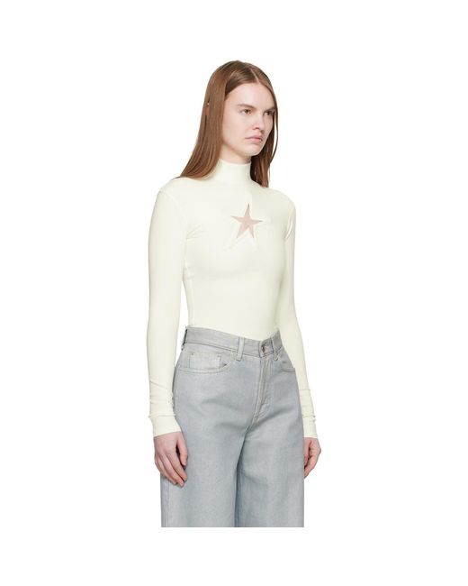Mugler Multicolor Off- Thick Lycra Turtleneck