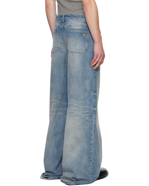 Courreges One Pocket Baggy Jeans in Blue for Men | Lyst