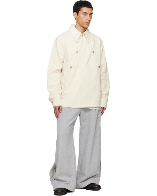 NULLUS White Interweaved Sweatpants for men