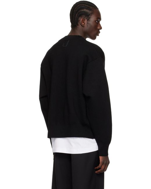 Jacquemus Black Boutonne Cardigan, Long Sleeves, , Size: Medium for men