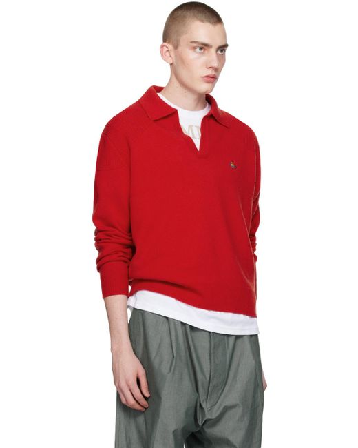 Vivienne Westwood Red Rib Polo for men