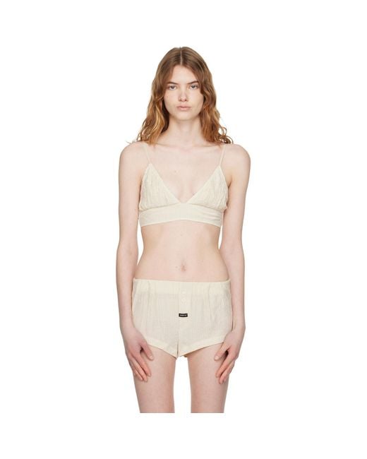 OPEN YY Natural Crinkled Bralette
