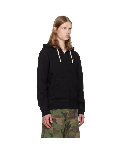 Polo Ralph Lauren Black Fleece Full-Zip Hoodie for men