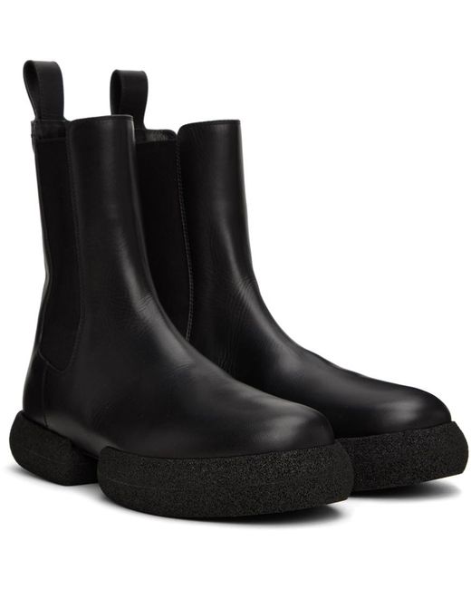 Dries Van Noten Black Platform Chelsea Boots for men