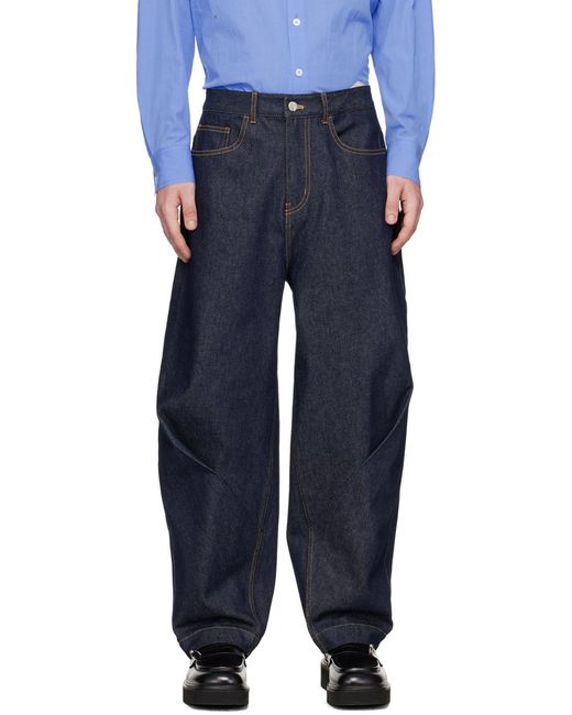 Adererror Blue Navy Decres Jeans for men