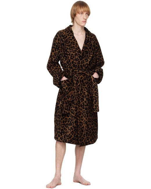 Tom Ford Brown & Black Leopard Robe for Men | Lyst Canada