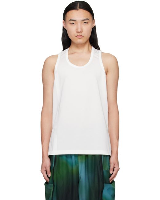 メンズ Y-3 ホワイト Sleeveless タンクトップ Green