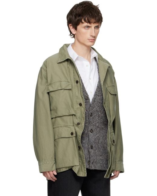 Maison Margiela Green Khaki Multi-Pocket Jacket for men