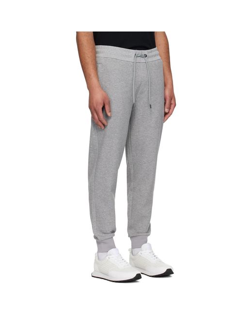 Boss Multicolor Stretch Cotton Cuffed Hems Sweatpants for men