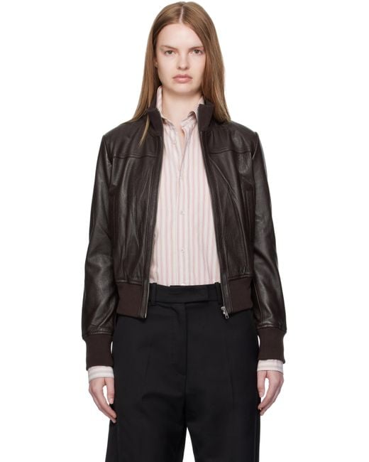 Frankie Shop Black Tobias Leather Jacket