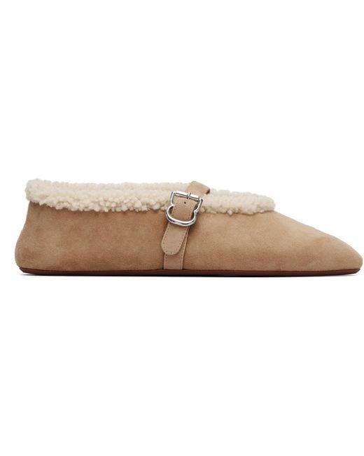 Alaïa Black Merino Shearling Ballerina Flats