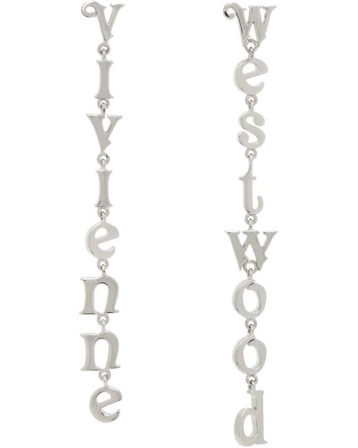 Vivienne Westwood Black Silver Raimunda Earrings