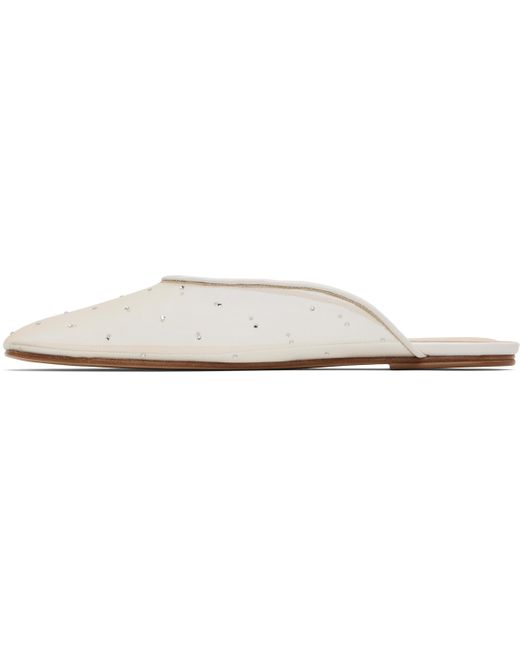 Magda Butrym Black Off- Crystal Mesh Flat Mules