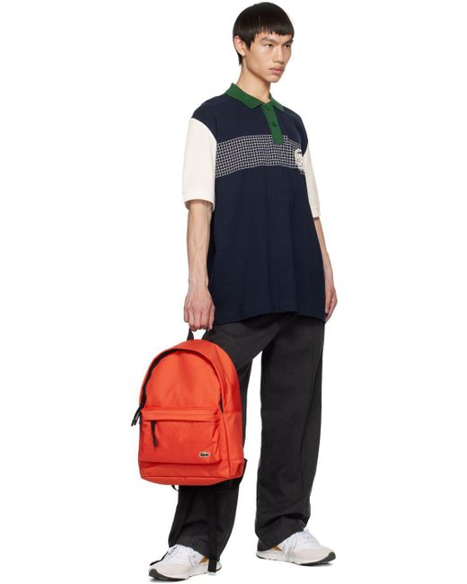 Lacoste Computer Compartment Backpack in Red for Men | Lyst
