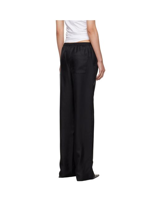 Loulou de Saison Black Alera Wide-Leg Silk Trousers