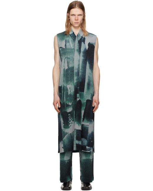 Gilet Gris À Motif Wind Walk Homme Plissé Issey Miyake pour homme en coloris Black