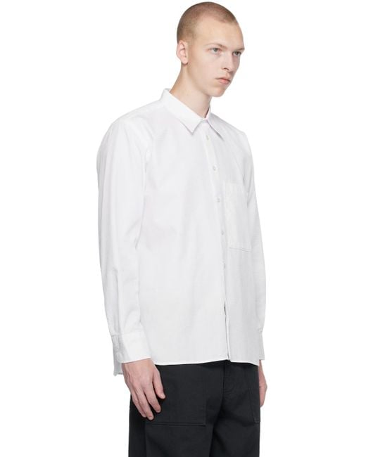 Universal Works White Square Pocket Shirt for men