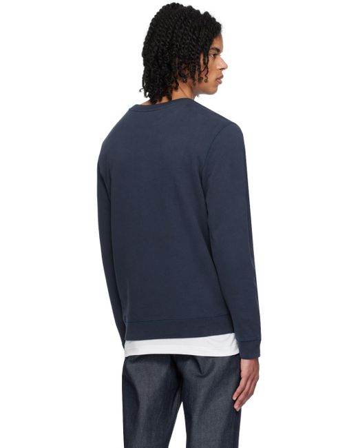 Sunspel Black V-stitch Sweatshirt for men