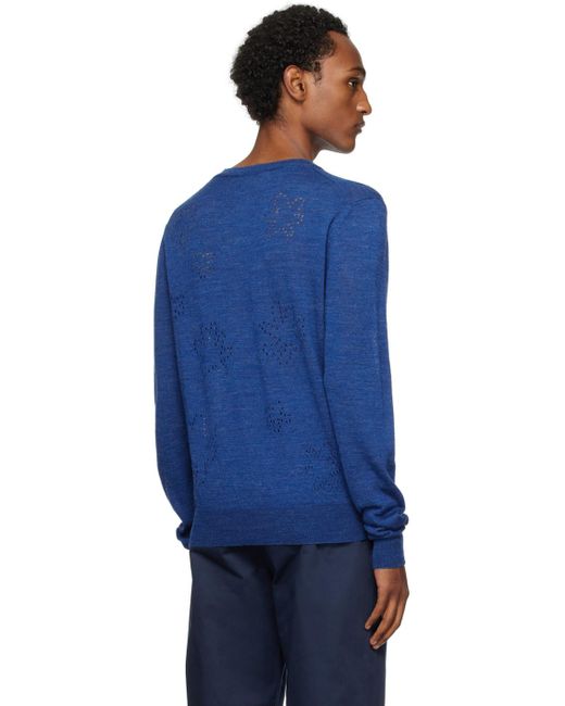 Marni Blue V-neck Sweater for men