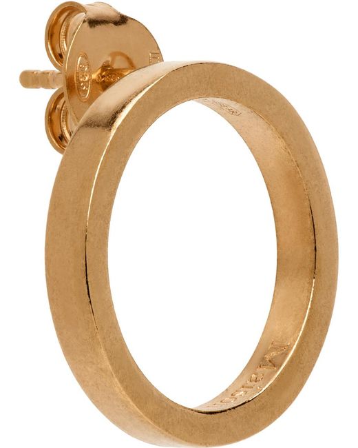 Maison Margiela Metallic Gold Logo Single Earring for men