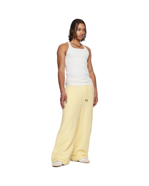 Lu'u Dan Yellow Off- Wadded Bontans Sweatpants for men