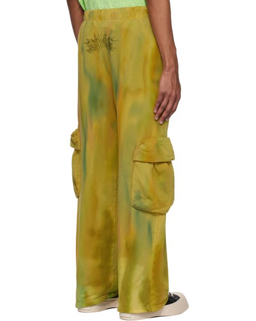 メンズ Collina Strada イエロー デッドストック コットン カーゴ スウェットパンツ Green