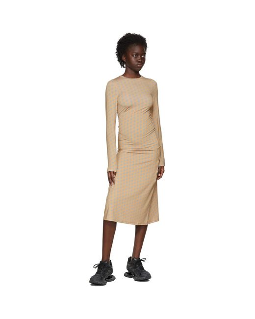 Robe midi brune en polyester ROKH en coloris Black
