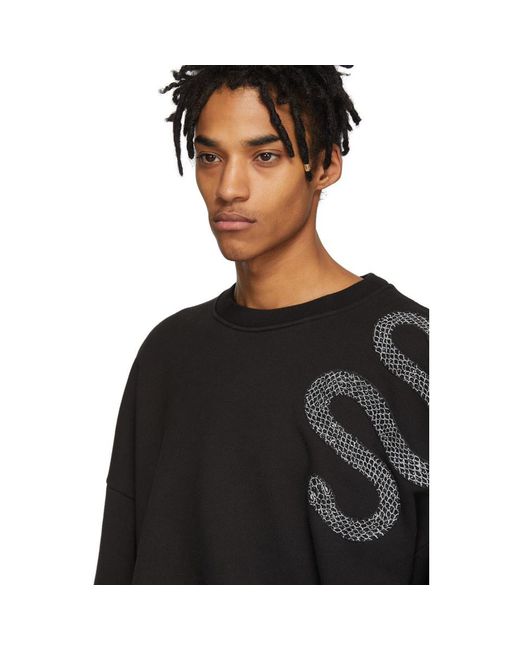 Amiri Black Glitter Snake Sweatshirt for Men | Lyst