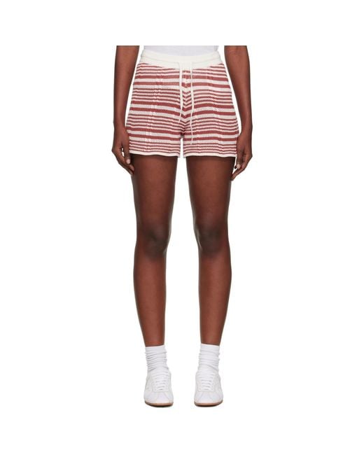 Holzweiler Red Kelp Striped Shorts