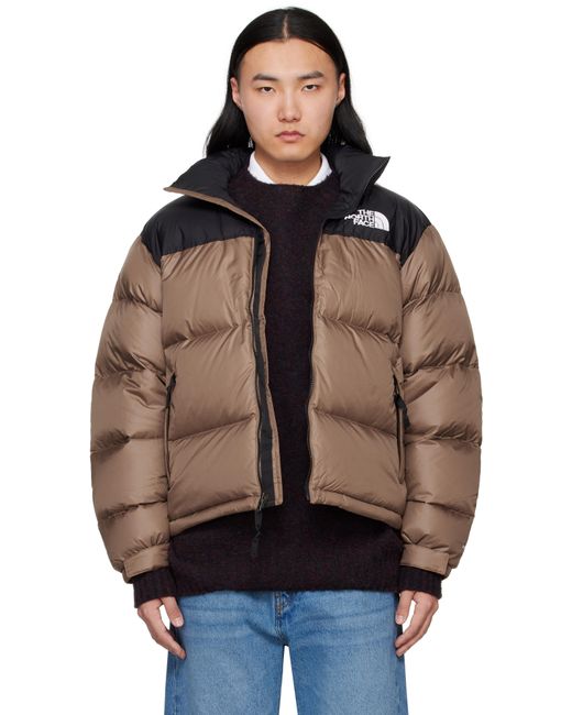 メンズ The North Face タン＆ブラック 1996 レトロ ヌプシ ダウンジャケット Black