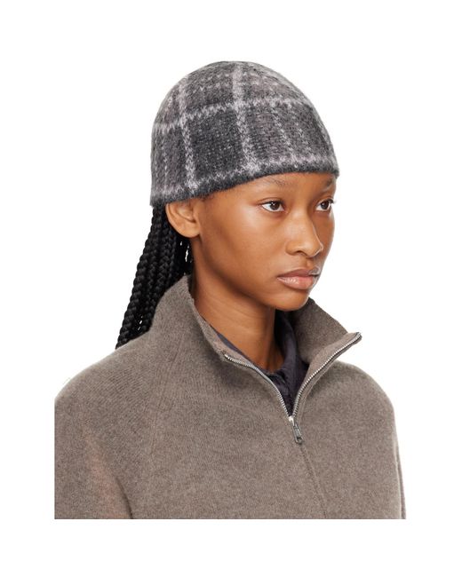 Our Legacy Gray Check Beanie