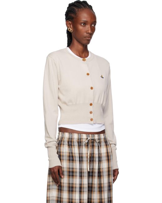 Vivienne Westwood Multicolor Taupe Bea Cropped Cardigan