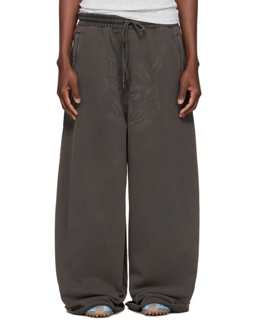 Lu'u Dan Black Raw-Cut Bontan Sweatpants for men