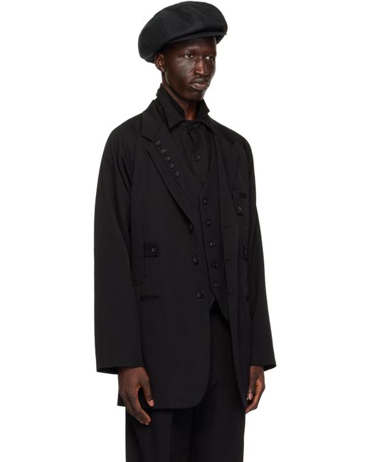 Yohji Yamamoto Black 5-pocket Blazer for men
