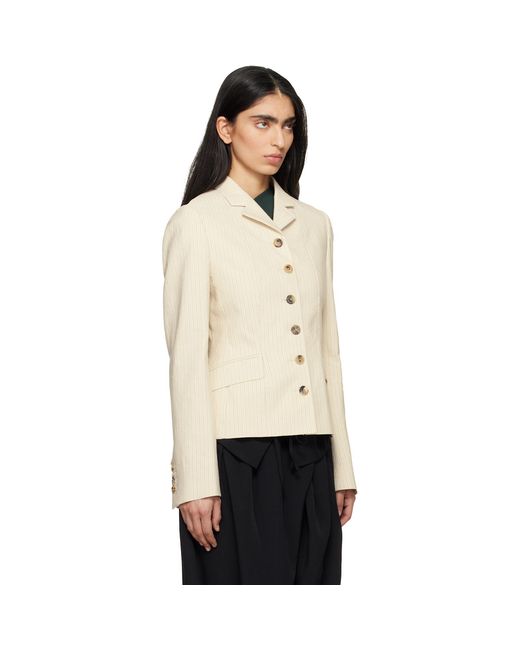 Dries Van Noten Natural Off- Tight Fitted Blazer